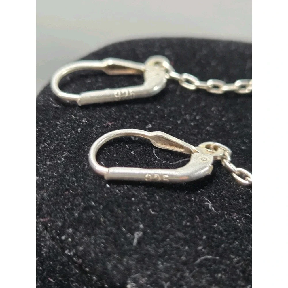 Small  Turquoise Drop Earrings On 925 Sterling Silver Leverback Closure